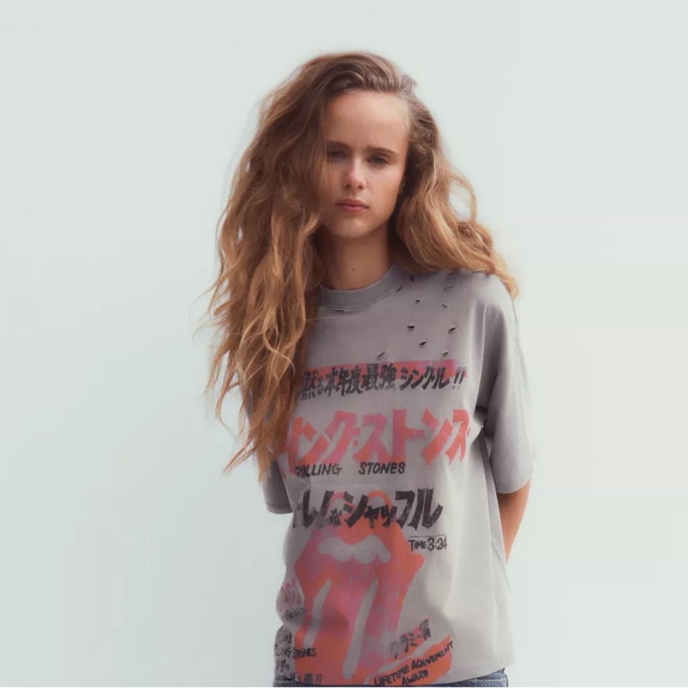 THE ROLLING STONES WASHED EFFECT T-SHIRT